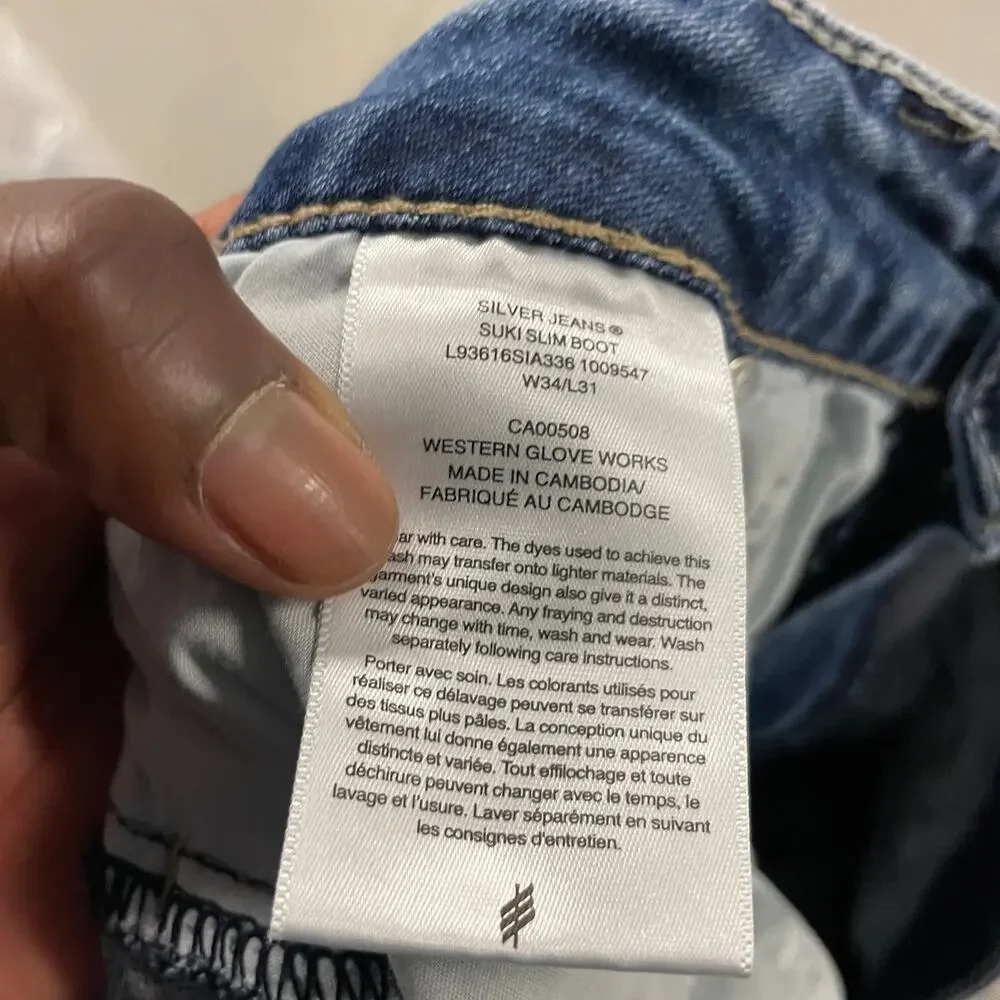 Y2K silver brand western bootcut jeans 34x31